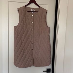 Quilted Tan Sleeveless Vest